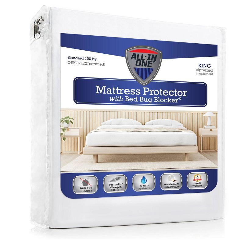 All-In-One Mattress Protector Cover with Zippered Bed Bug Blocker - Fresh Ideas, 1 of 12