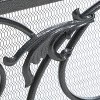 Angel Sar 44x35in Floral Fireplace Screen, Wrought Iron Decorative Fire Screen with Victorian Floral Design, Black - 4 of 4