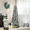 NicBex 9ft Snow Flocked Artificial Christmas Tree with Branches, Pinecones and Red Berries for Home Office - 3 of 4