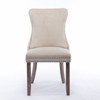 DOMETOUR Set of 2 Upholstered Wing-Back Dining Chair with Backstitching Nailhead Trim and Solid Wood Legs - 2 of 4