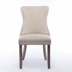 Ridstar 2 Piece Dining Chairs, Armless Chair For Dining Room-Beige - 1 of 4
