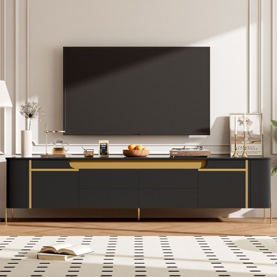 NicBex TV Stand for TVs up to 80 Inches Entertainment Center with 4 Drawers and 2 Spacious Cabinets for Living Room