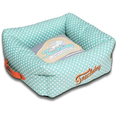 Touchdog Polka-Striped Designer Premium Squared Dog Bed