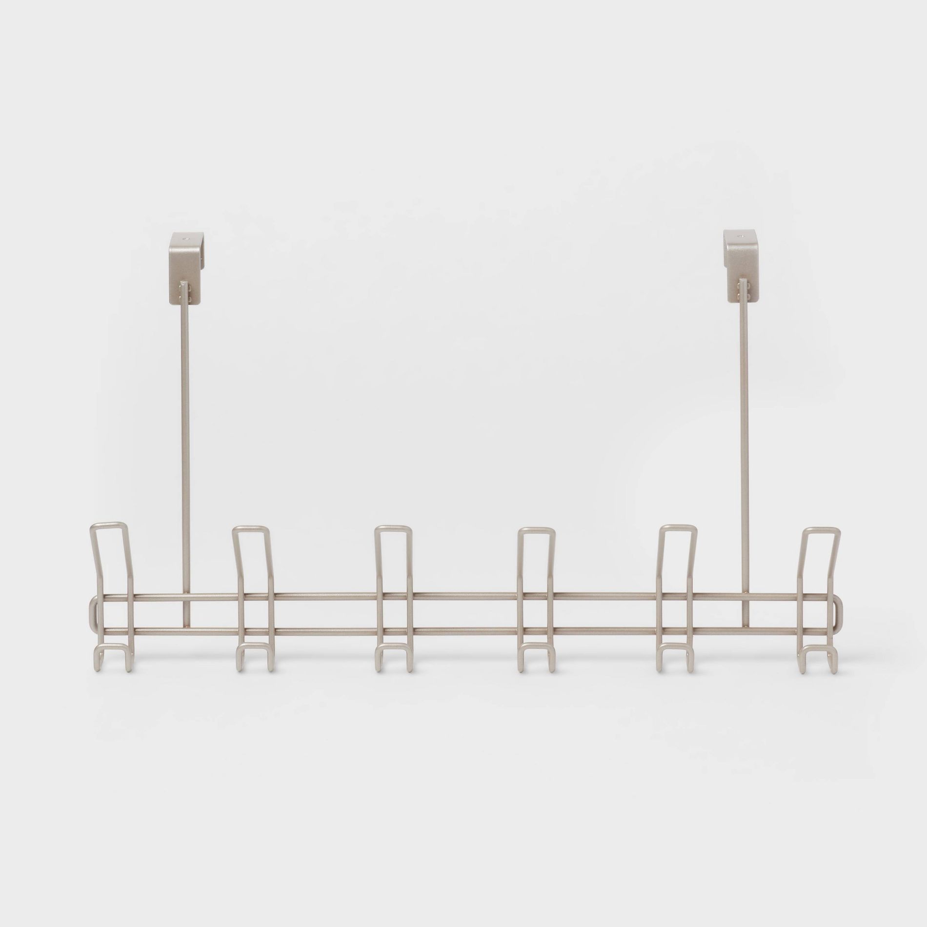 6 Over The Door Hook Silver - Threshold™: Steel, Powder-Coated, No Assembly, 20 lb Capacity, Decorative Rack