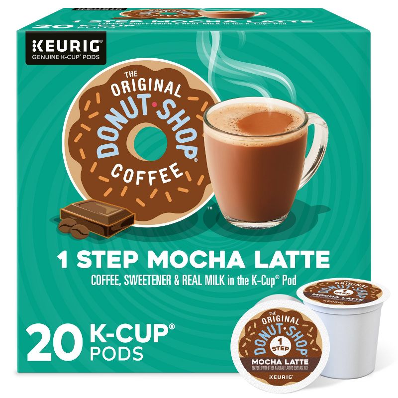 The Original Donut Shop One Step Latte Mocha Dark Roast - Keurig K-Cup Coffee Pods - 20ct, 1 of 14