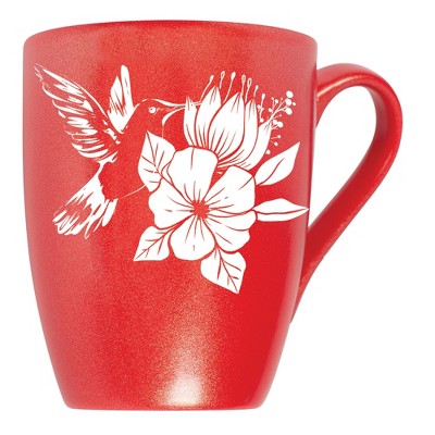 Elanze Designs Hummingbird Flower Crimson Red 10 ounce New Bone China Coffee Cup Mug
