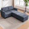Mjkone Convertible Modular Sectional Sofa with Adjustable Armrest,Movable Storage Ottoman - 3 of 4