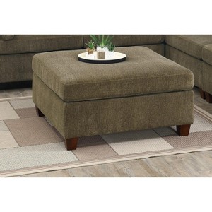 Gulches 1pc Tan Chenille Modular Ottoman - 37"¡Á37"¡Á18"H, Foam Cushion, Plywood Frame, Contemporary Style for Corner Wedge Sectional (Living Room) - 1 of 4