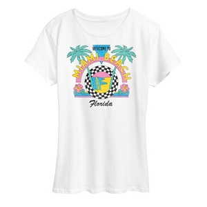 Women's - Instant Message - Welcome To Miami Beach Short Sleeve Graphic T-Shirt - 1 of 4
