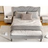 APRILSOUL Twin Size Modern Platform Bed Frame with Upholstered Headboard & Wooden Slats - No Box Spring Needed, Easy Assembly,Gray - 2 of 4