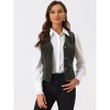 INSPIRE CHIC Women's Steampunk Velvet Sleeveless Button-Down V-Neck Suit Vest - 2 of 4