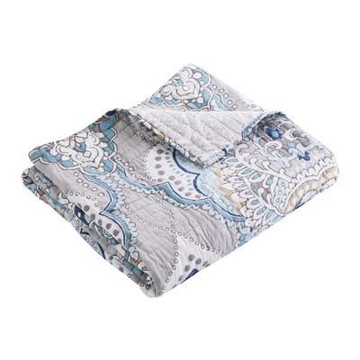 Olyria Medallion Reversible Cotton Quilted Throw Blanket