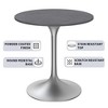 LeisureMod Verve 27" Round Dining Table - Sintered Stone Top with Brushed Chrome Pedestal Base Accent Side Table for for Kitchen and Home - 3 of 4