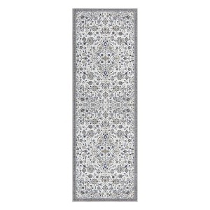Washable Vintage Floral Rug Non Slip Low Pile Rug Soft Throw Floor Cover Foldable Indoor Carpet for Living Room Bedroom - 1 of 4