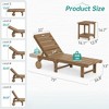 Patio Chaise Lounge Chair Outdoor, HDPS Material, Outdoor Pool Lounge Chairs with 5-Position Backrest, with Wheels for Outside, Poolside, Beach - 2 of 4