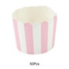 Unique Bargains Medium Wide Stripe Disposable Baking Cups Wood Pulp Paper PE Coating 2.76"x2.17" 50 Pcs - 4 of 4