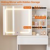 Vanity Desk with Sliding Mirror and Lights, Dressing Table with Stool and Charging Station, 3 Lighting Modes for Bedroom - 4 of 4