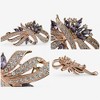 Anna-Kaci Elegant Rose Gold Floral Brooch with Purple Crystal Rhinestone Accents - 3 of 4