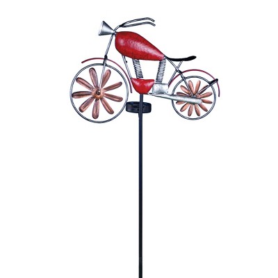 Collections Etc Solar Motorcycle Wind Spinner Garden Stake 13.5 X 4.5 X ...