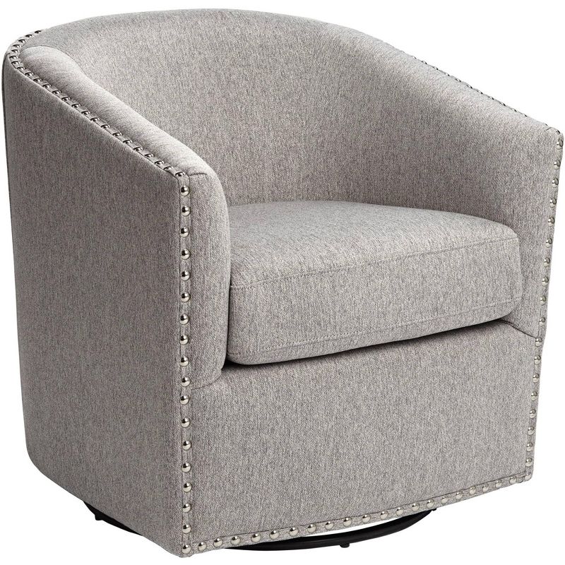 Studio 55D Fullerton II Light Gray Swivel Accent Chair, 1 of 10