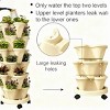 SEVOBAL Planters 16-Piece Stackable Vertical Garden Planters with Wheels for Flowers Herbs and Vegetables, White, 10"*14"*14" - 2 of 4