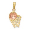 Black Bow Jewelry 14k Yellow and Rose Gold Basketball Hoop and Ball Pendant - 3 of 4