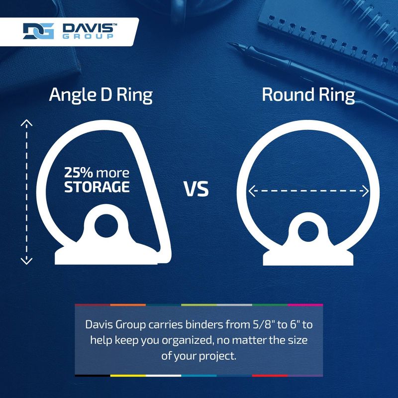 Davis Group 6pk 3&#34; Premium Economy Round Ring Binders Red, 4 of 9