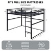 MAYEERTY Twin Size Metal Loft Bed, Loft Bed Frame with Safety Guard Rails & Flat Ladder, for Kids Teens Adults, Black - 4 of 4
