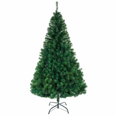 Syemin Artificial Trees 8 FT Artificial Christmas Tree, Unlit Hinged Christmas Pine Tree with 1138 Branch Tips Sturdy Metal, Green, 30"*30"*96"