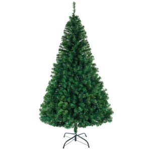 Syemin Artificial Trees 8 FT Artificial Christmas Tree, Unlit Hinged Christmas Pine Tree with 1138 Branch Tips Sturdy Metal, Green, 30"*30"*96" - 1 of 4