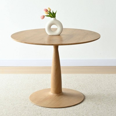 Modern Round Dining Table, Small Space Kitchen Table, Mid-Century Pedestal Base Table for Kitchen or Dining Room-Tanpinhause