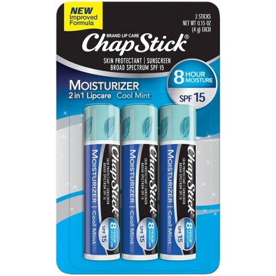 Chapstick Moisturizer Lip Balm - Cool Mint with SPF 15 - 3ct/0.45oz