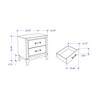 Vynxaria 2-Drawer Nightstand - Foil Grey Finish, Kennin Center Glide Drawers, Black Hardware, Bedroom Bedside Storage Furniture - 4 of 4