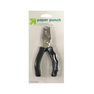 1 Hole Paper Punch - up&up™: Single Small Hole Puncher, Black, 10 Sheet Capacity, Non-Powered Desk Tool - 1 of 3