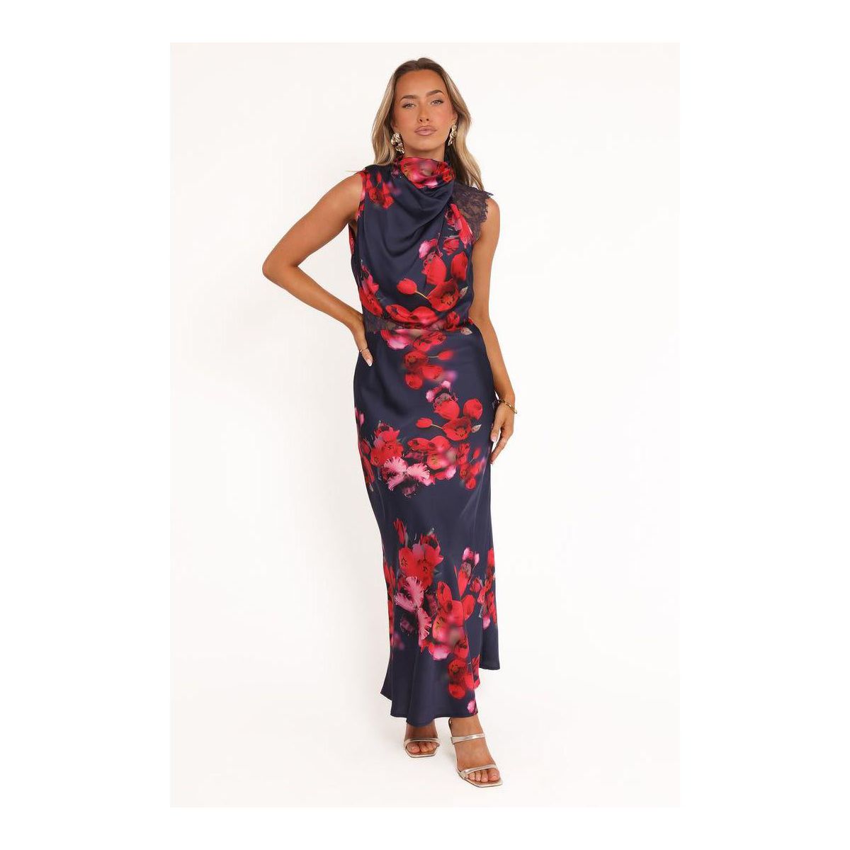 Anabelle Halter Neck Lace Maxi Dress