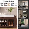 42.00"Retro Multifunctional Storage Bench with Cushion and Curved Side Panel for Entrance and Living Room (Natural) - 4 of 4