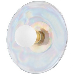 Mitzi Giada 1 - Light Wall Light in  Aged Brass Clear Iridescent Shade - 1 of 1