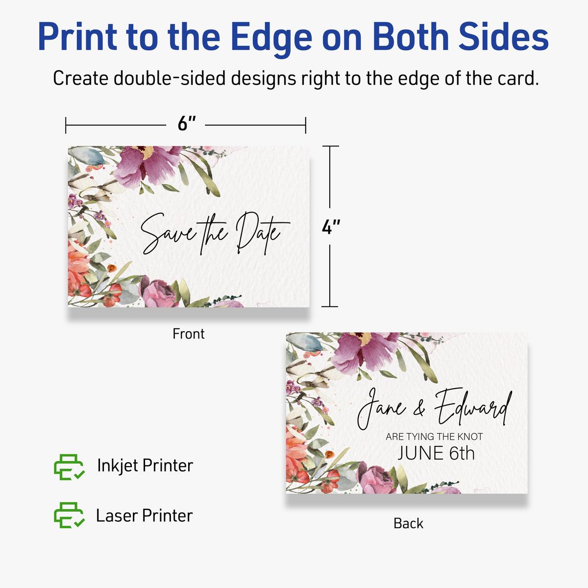 Avery Matte White Postcards, 4" x 6" Rectangle - thumbnail 6