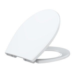 Toilet Seat, Slow Close, Quick Release Hinges, Non-Slip Bumpers, White, Modern Style,Universal Fit for American Standard Toilets - 1 of 4