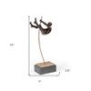 HomeRoots 15" Bronze Resin Pole Vaulting Man Tabletop Sculpture - 3 of 4