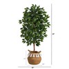 Nearly Natural 4-ft Artificial Ficus Tree with Handmade Jute & Cotton Basket with Tassels - 2 of 4