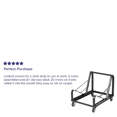 Black Steel Sled Base Stack Chair Dolly for Events