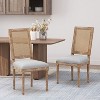 NicBex Vintage French Dining Chairs with Cane Backrest,Rustic Weathered Kitchen Upholstered Chairs,Living Room Chairs,Set of 2 - 2 of 4
