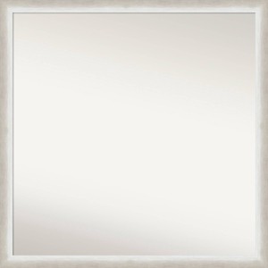 28"x28" Non-Beveled Two Tone Wood Bathroom Wall Mirror Silver - Amanti Art - 1 of 4