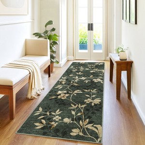 COZONY Washable Hallway Runner Rug - Vintage Floral Non-Slip Long Carpet for Kitchen, Entryway, Laundry, Bedroom - 1 of 4