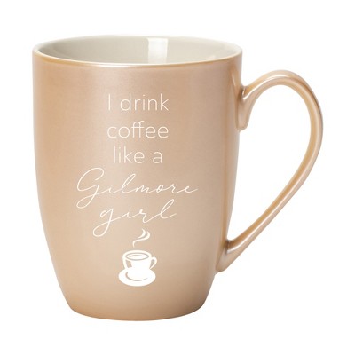 Elanze Designs I Drink Coffee Like A Gilmore Girl Pearlescent Sand 10 ounce New Bone China Coffee Cup Mug