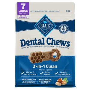 Blue Buffalo Dental Chew Large Flavored Dog Treat - 11oz - 1 of 4
