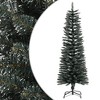 vidaXL Slim Green/White Christmas Tree with Stand - 4ft Artificial Xmas Tree with Snow, Bushy PVC Tips, Stable Steel Base - 2 of 4