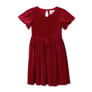 Lands' End Kids Bubble Short Sleeve Velour Dress - 1 of 3