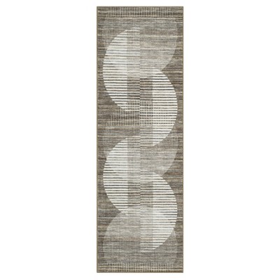 Machine Washable Area Rugs Modern Abstract Indoor Mat Non Shedding Neutral Throw Rugs Foldable Geometric Strip Thin Floor Cover for Living Room